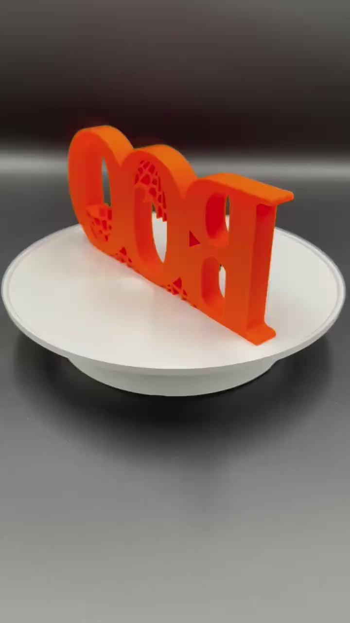 3D Printed Halloween Boo Sign: Spooky Party Table Decor, Halloween Decoration