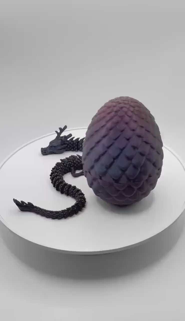 3D Printed Dragon, Dragon Egg, Articulated Dragon Figurine, Toddler Room Decor, Dragon Toy Handmade Children Toys, Bookshelf Decor