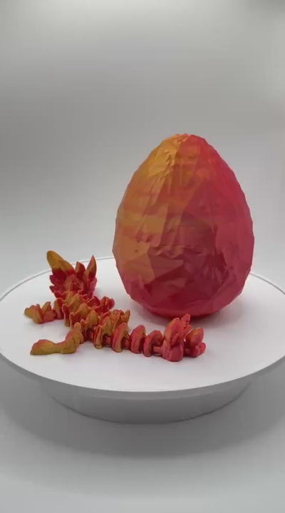 3D Printed Articulated Baby Dragon with Egg: Fantasy Toy, Collectible Decor, Unique Gift. Toddler Room Decor, Bookshelf and Desk Decor
