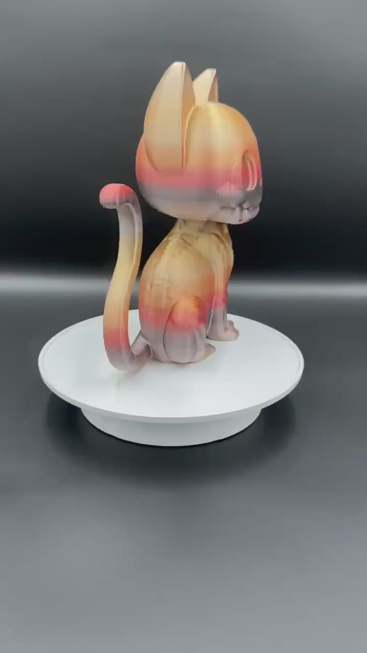 3D Printed Skelecat Figurine: Spooky Skeleton Cat Decor, Cat lovers, Bookshelf centerpiece