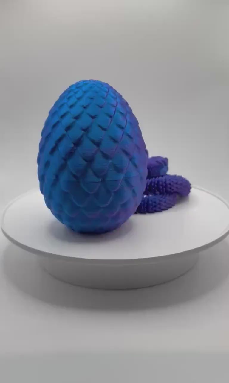 3D Printed Articulated Snake with Egg: Unique Sensory Toy, Bookshelf and Desk Decor, Birthday Gift, Toddlers Room Decor, Easter