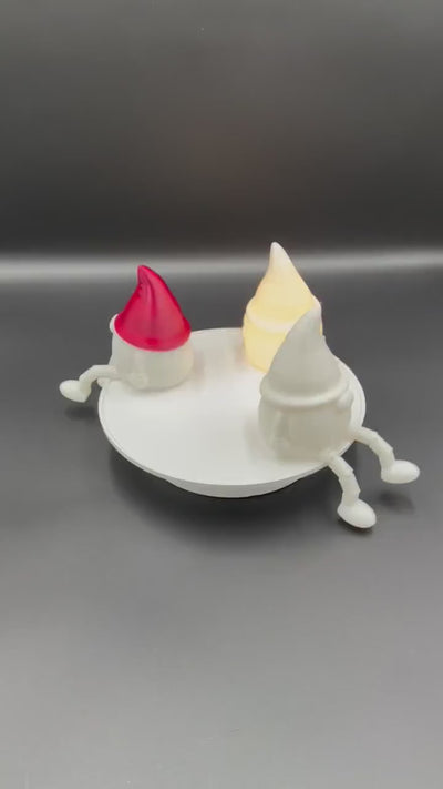 3D Printed Gnome Karlchen with Flexible Legs, Nordic Christmas Decor LED tea light