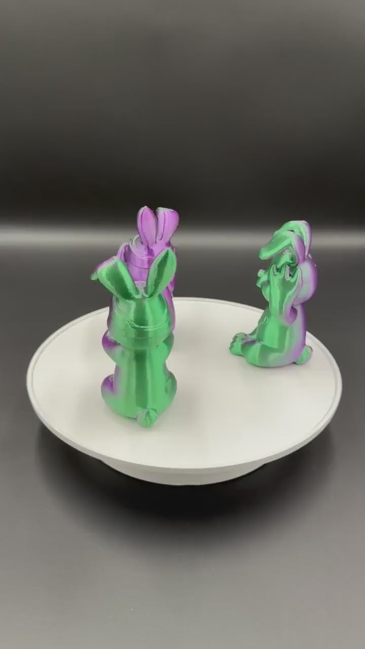 3D Printed Evil Bunny Trio No Speak No See No Hear Bunnies Creepy Decor Shelf Figurines Funny gift