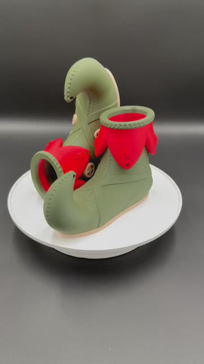 3D Printed Santa’s Helper Elf Shoe House & Elf Shoe Decor Christmas Shelf Display North Pole Village  Festive Home Decoration