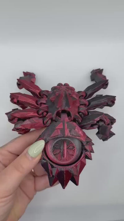 3D Printed Articulated Spider Fidget Toy: Poseable Halloween Desk Decor