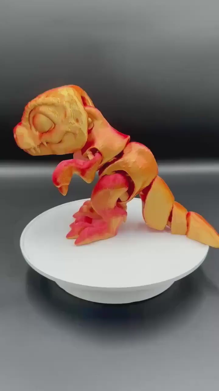 3D Printed Articulated T-Rex: Poseable Dinosaur Toy, Home Decor