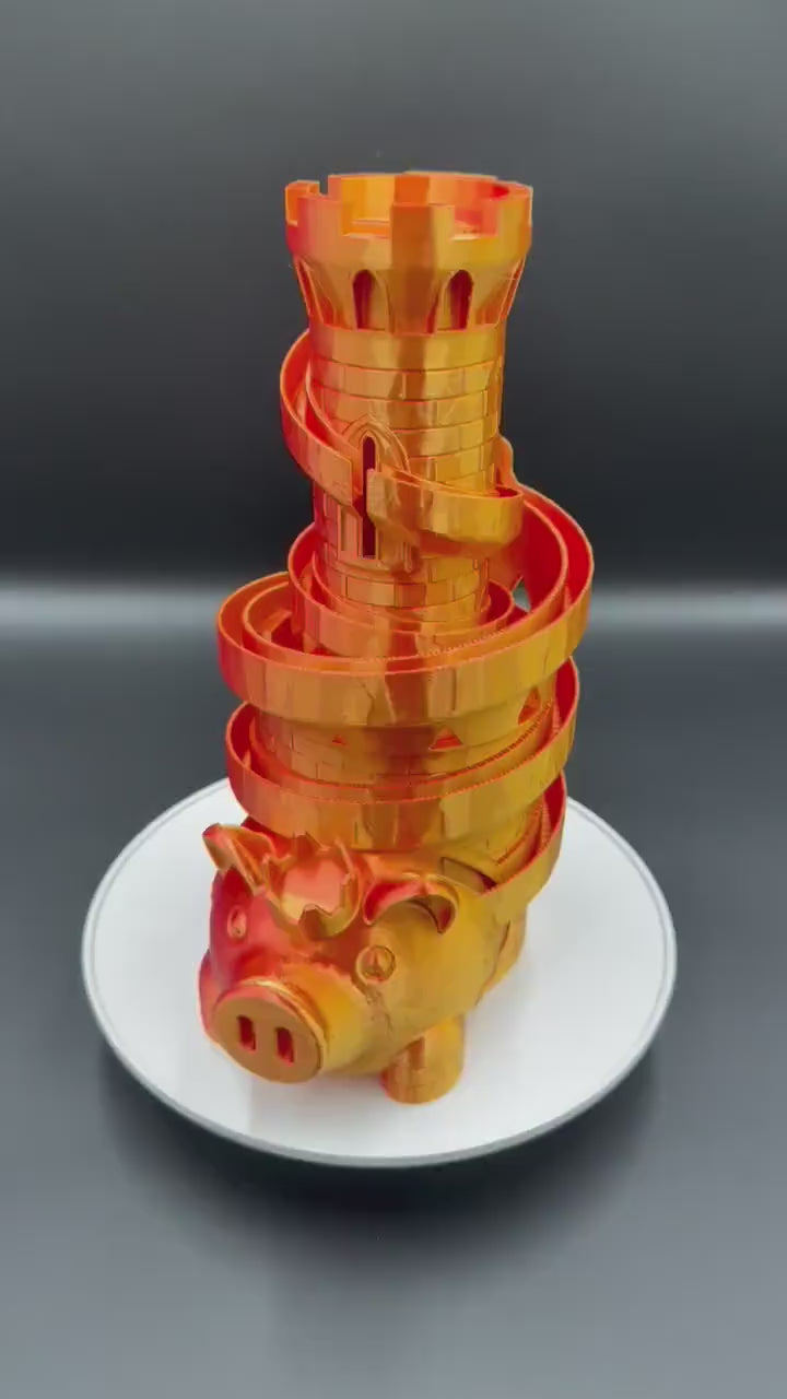 3D Printed Piggy Bank with Multiple Slots & Slide Modern Coin Bank Fun Money Saver Gift Educational Toy for Kids