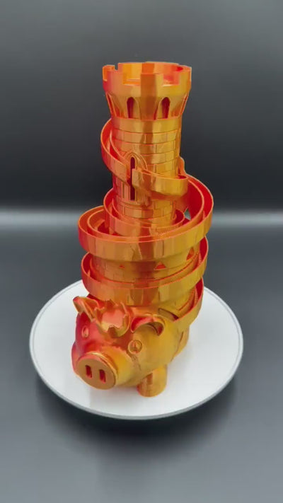 3D Printed Piggy Bank with Multiple Slots & Slide Modern Coin Bank Fun Money Saver Gift Educational Toy for Kids